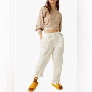 Free People Movement Mesmerize Me Cargo Pants, Light Yellow, XS